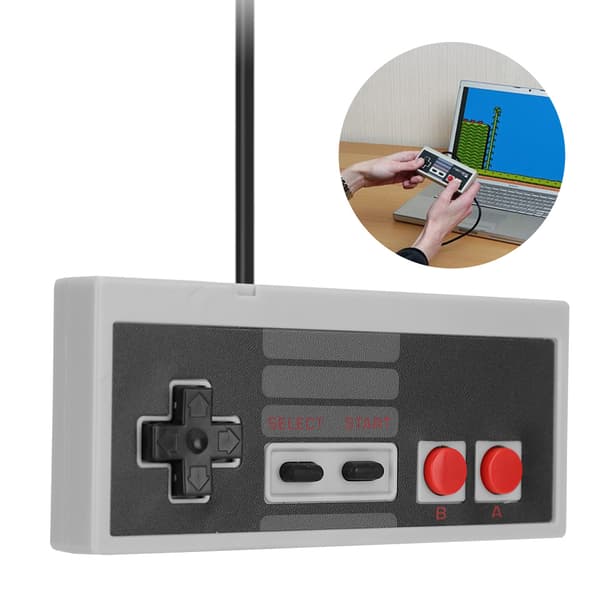 Klassisk kablet USB-gamepad Spilcontroller oprindeligt designet til NES Mini Host (grå)