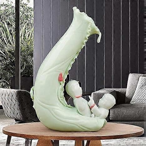 Dekorative samleobjektskulpturer for hjemmet Blomstervase Keramikkhåndverk Hjem Skrivebordsdekorasjon Kontor Parpynt