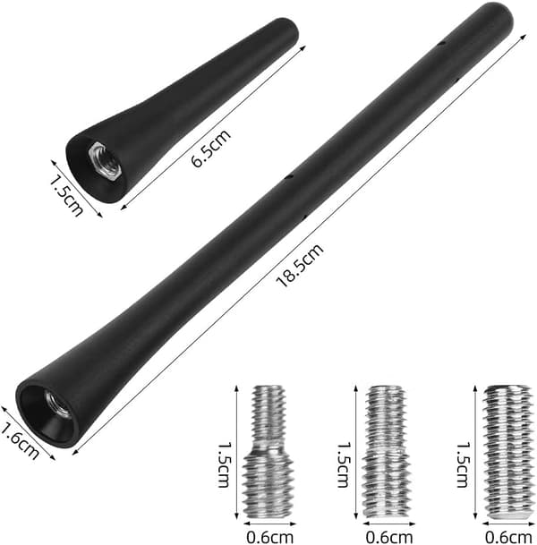 Universal 2-pak Sort AM/FM Bilantenne, 18,5cm/6,5cm til SUV/Lastbil/Hatchback_tfrf