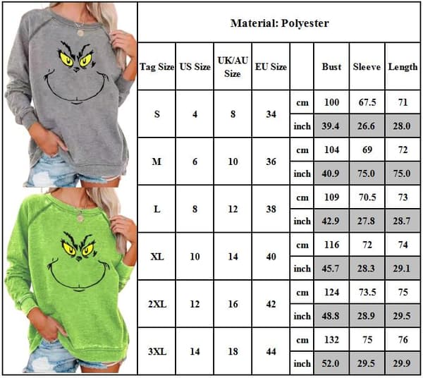 Dame Juletrøje Grinch Vinter Langærmet Sweater D D M D M