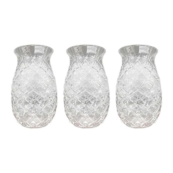 3 stk. ananas cocktailglas prægede juiceglas til cocktails og drinks