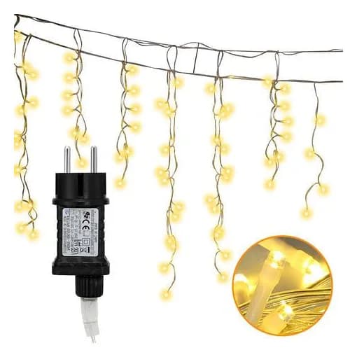 15m LED-lyslenker for juletrebelysning, varmhvite