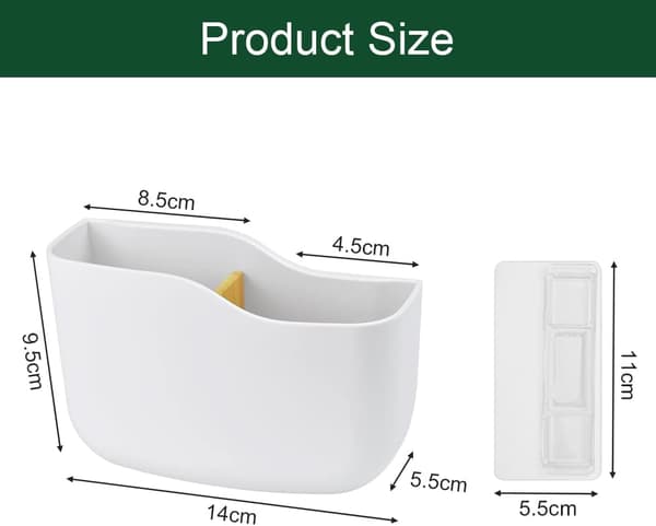 (White) 2 Pcs Self-Adhesive PS Wall Mounted Remote Control Holder Wall