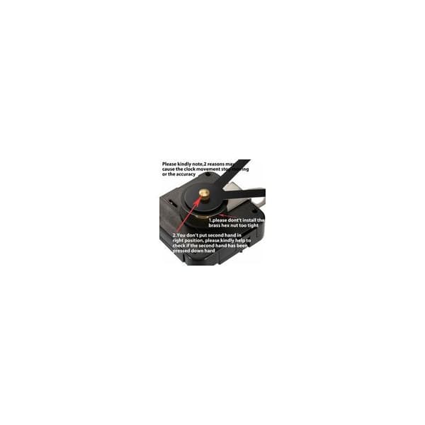 High Torque Clock Mechanism, Replacement Mechanism with Clock Hands for Dials Over 60 cm Diameter - Black