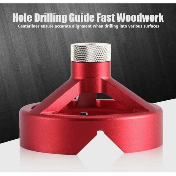 6/7/8/9/10mm Drill Guide, Woodworking Centering Tool, Vertical Drilling Fixture Kit (Red)