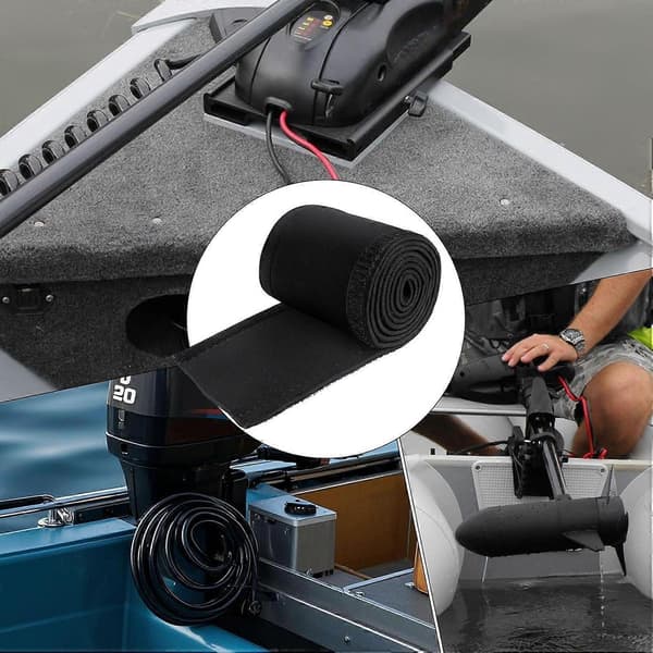 Trollingmotor Cable Protector 60 Inch Neoprene Wire Cover Cuttable Waterproof Cable Management Wrap for Boats