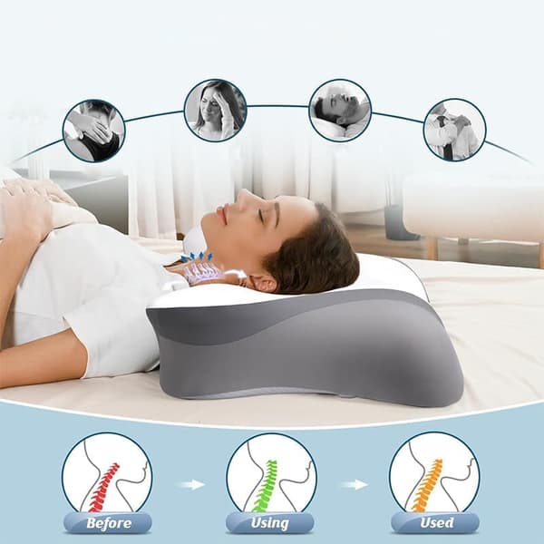Ergonomisk kudde / Ortopedisk nackkudde – Memory Foam Huvudkudde för Smärtlindring