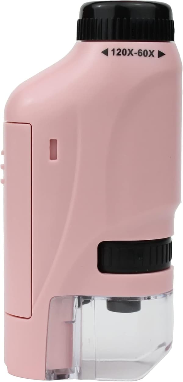 (Rosa) Lommemikroskop for barn og voksne, nyttig uvanlig gadget