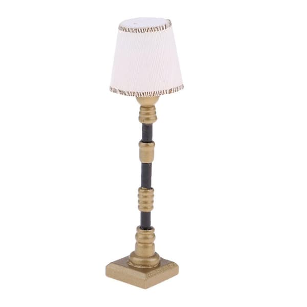 3x 1/12 Dockhus Miniatyrmöbler Vit Lampskärm Golvlampa Ljus