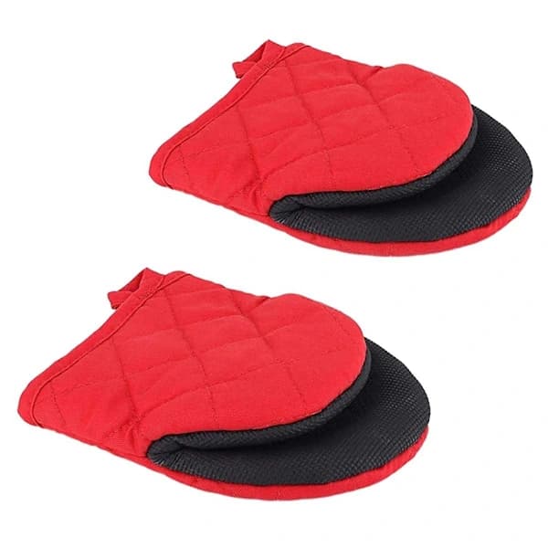 Pot Holders, Heat Resistant Silicone Mini Oven Mitts for Kitchen, Baking, Grilling, Microwave