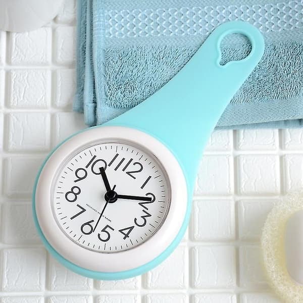 Wall Clock - Kitchen Bathroom Waterproof, Silent Shower with Suction Cup