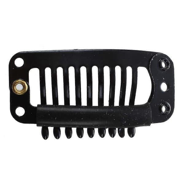 20 stk Sorte Ni-tands Snap-clips til Hårforlængelse, DIY-brug (sort) 32mm L
