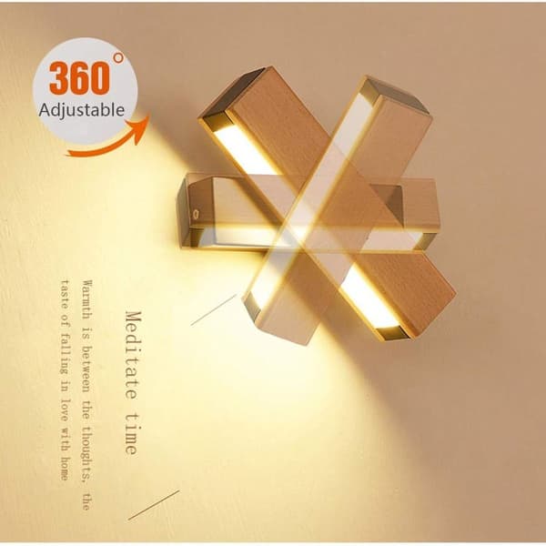 Rotating LED Wall Lamp for Indoor Use, Warm White and Black KLB
