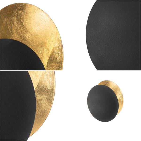 Qazqa - Modern black and gold wall lamp - Organic design - G9 socket - Depth 9.7 cm - Diameter 20 cm - Dimmable