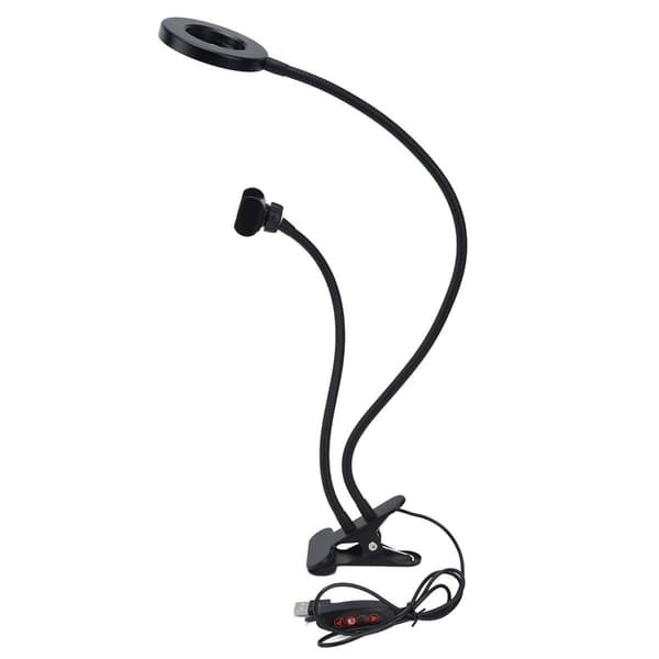 Justerbar multifunktionel USB-selfie-ringlampe til mobiltelefoner KLB