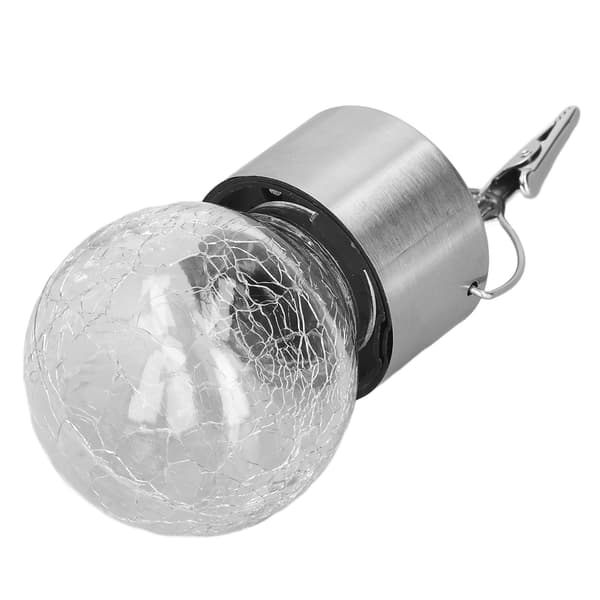 Hanging Solar Lights Glass Ball Shape Crack Pattern Energy Saving Solar Charging Automatic Sensing Lights for Outdoor Use