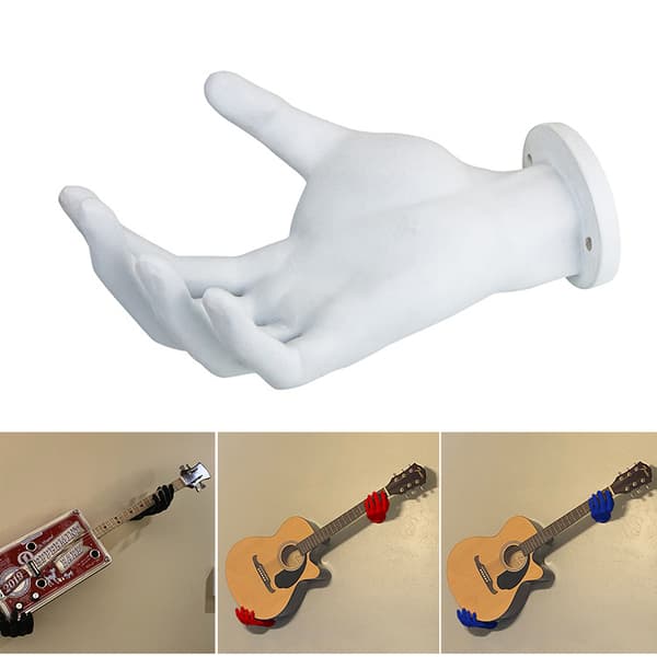 1 Pair Wall Mounted Simulation Hands Statue 3D Decorative Art Resin Open Hand Sculpture for Hanging Guitar Cloth Hat Blue Blue