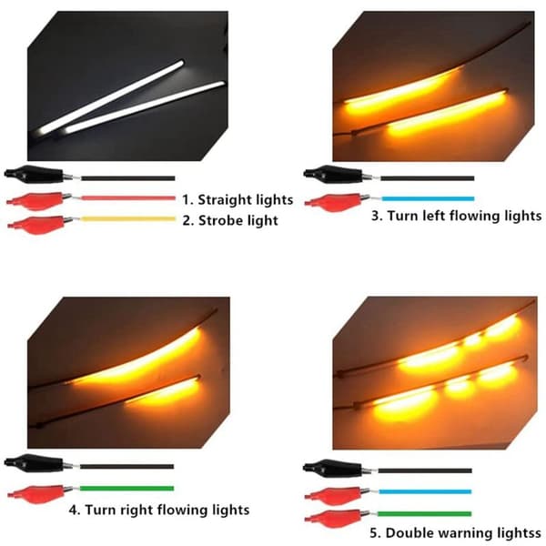 Flexible LED light strip for motorcycle with turn signal tail light red lights