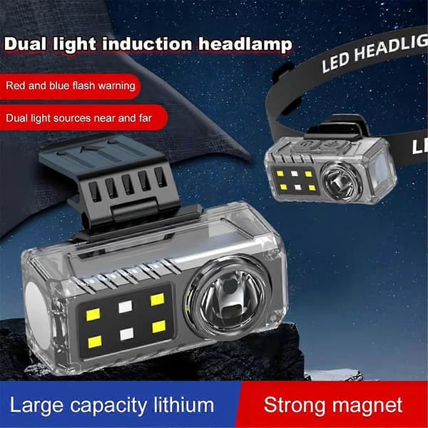 LED Induksjons Hodelykt Bevegelsessensor Super Sterk Hodelykt