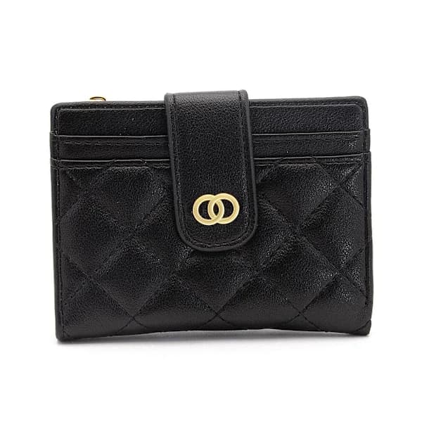 Smooth women's wallet with coin compartment etc. - Choose color black