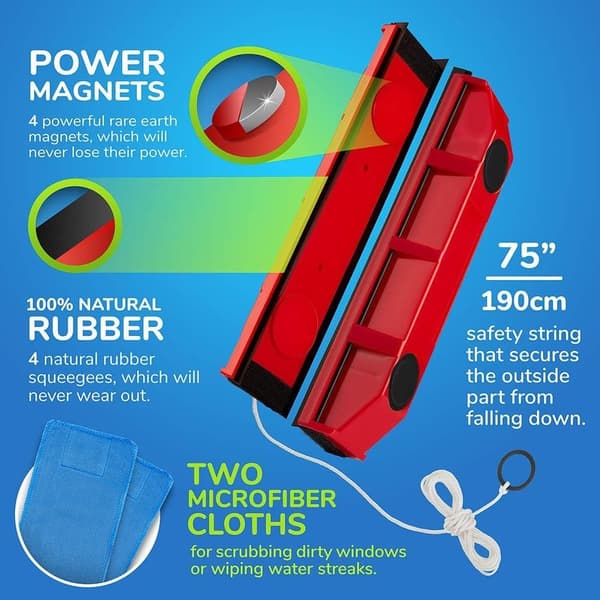 Vinduespudser D-3 magnetisk vinduespudser, egnet til 20-28 mm tykkelse