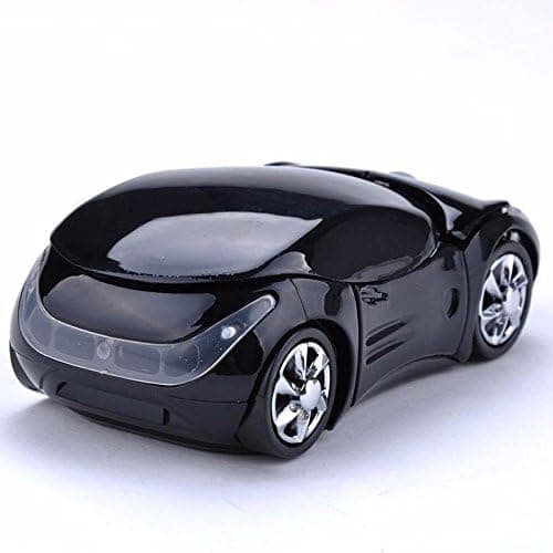 2.4G Wireless Mouse 3D Race Car Mouse, Wireless Car Optical Computer Mouse USB Receiver for Laptop PC (Car Mouse, Black)