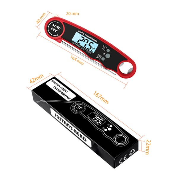 Direkteavlesende kjøtttermometer for grilling og matlaging. Beste vanntette ultraraske termometer. Digital matprobe for