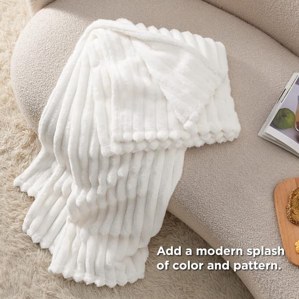 Bedsure Vit Pläd til Sofa - Supersoft Cozy Pled til Kvinder, Sød Lille Fleece Pled til Piger, 50x60 Tommer