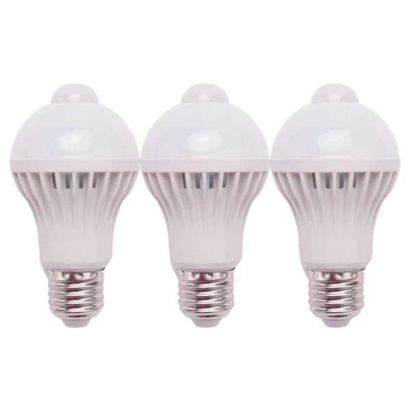 3X E27 LED-lampe med bevegelsessensor, LED PIR Bevegelsessensorlampe Globepære, 5W