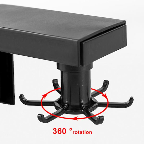 Swivel Kitchen Wall Hooks Punch-Free Storage Racks Telescopic Multi-function Hooks for Bedroom Bathroom 6 Hooks 6 Hooks