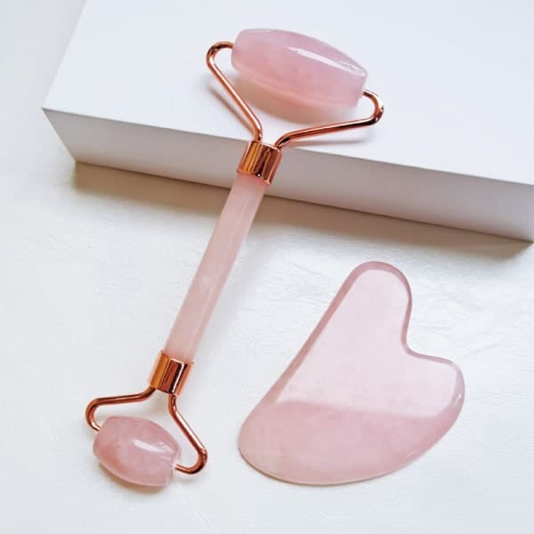 Gua Sha Jade Roller, Ansikts-Gua Sha, Ansiktsroller Skönhetsverktyg för Hudvård, Ansikte, Ögon, Nackmassagekit