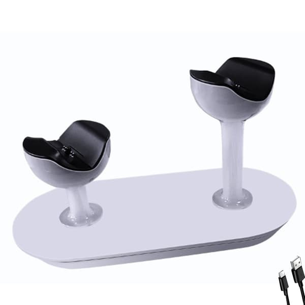 For Switch-kontroller Dobbel ladedokkingstasjon Type C Hurtiglading LED-indikator Gamepad Ladedokkingstasjon Hvit