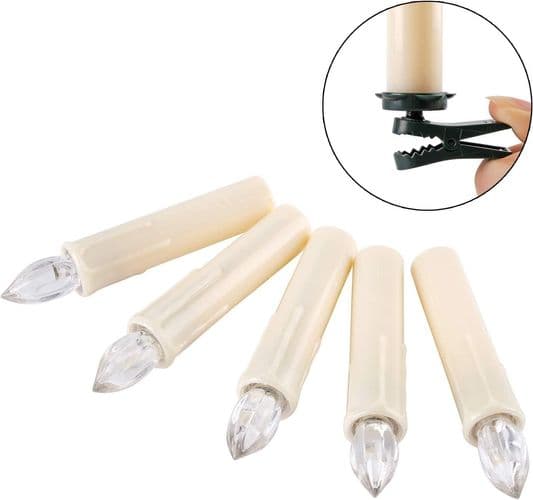 Pakke med 20 LED-lys, LED-lyskæder, trådløse, dæmpbare, flammeløse lys