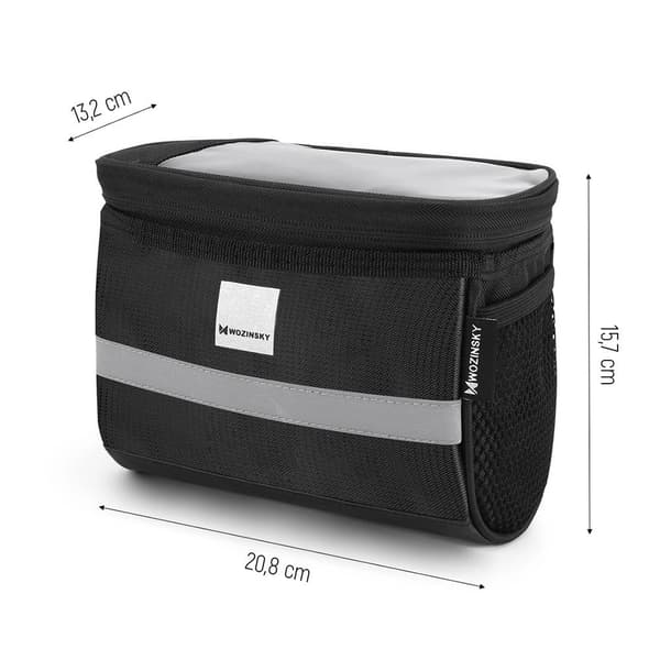 Wozinsky Cykeltaske med Smartphone-rum til Styr 2L - Sort