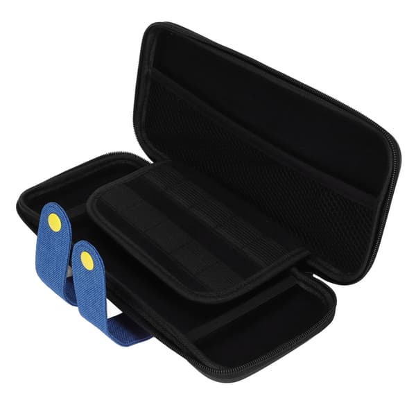 Game Storage Bag Hard Shell Durable Double Zippers Portable EVA Game Storage Bag for Switch Black Blue for Switch