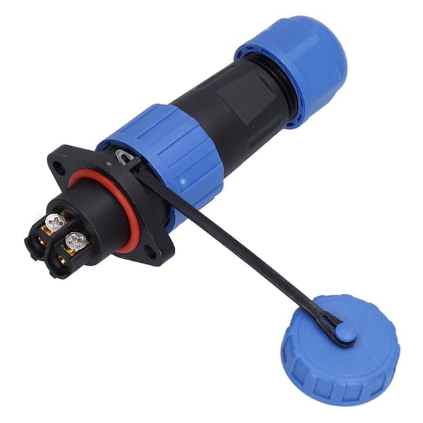Waterproof Connector 2 Pin IP68 Aviation Power Socket 250V 20A Flanged for Cable Wire LP16