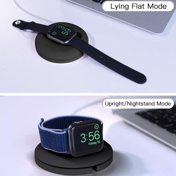 Apple Watch Ladestasjon Pop-up Kabelhåndtering Stativ Svart