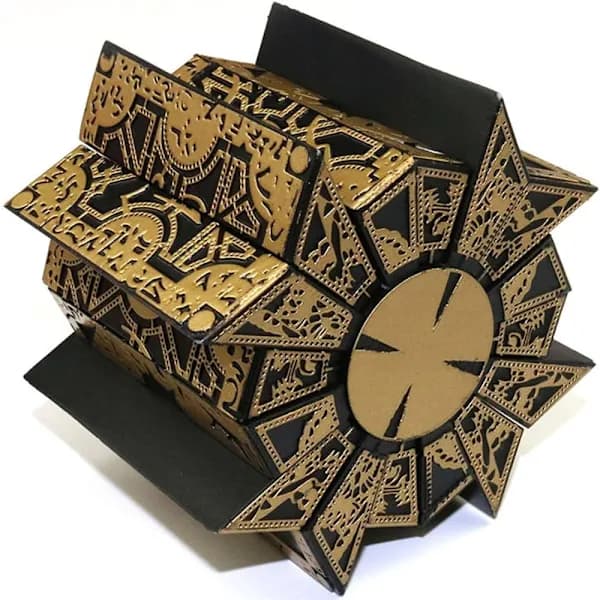 Avtakbar Hellraiser Puzzle Box, Funksjonell Hellraiser Puzzle Box, Deformasjon Avtakbar Låsepuzzleboks. med Base