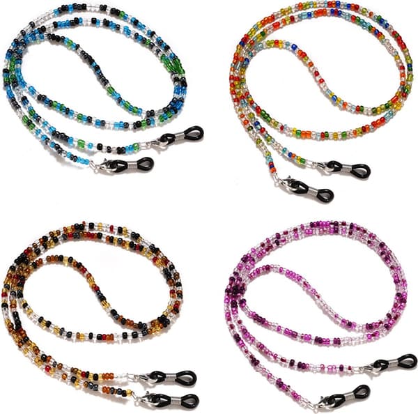 Eyeglass Strap, Pearl Chain, Adjustable up to 70 cm, 4 Pieces