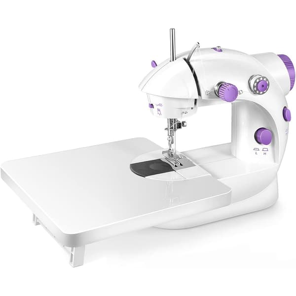 Portable Sewing Machine with Extendable Table and Light, Mini Handheld Sewing Machine with Upgraded Switch