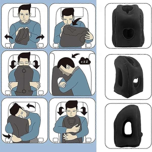 Inflatable Airplane Neck Pillow for Sleeping and Avoiding Neck and Shoulder Pain