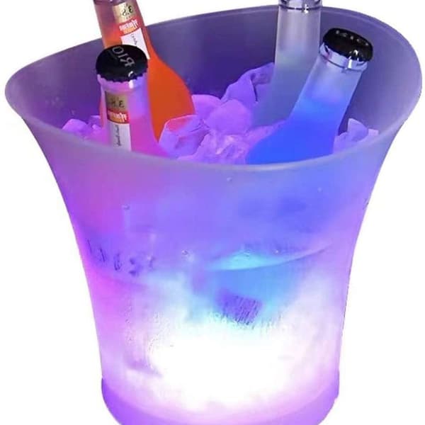 LED-isbøtte, 5L stor flaskekjøler - champagnekjøler - vinkjøler - KLB