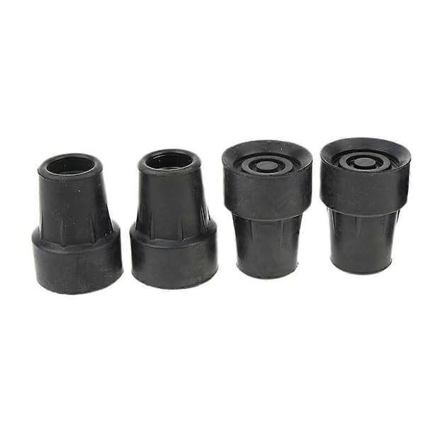 4 stk. gummispids til vandrestave, krykkespidser, bundbeskyttere, 19 mm