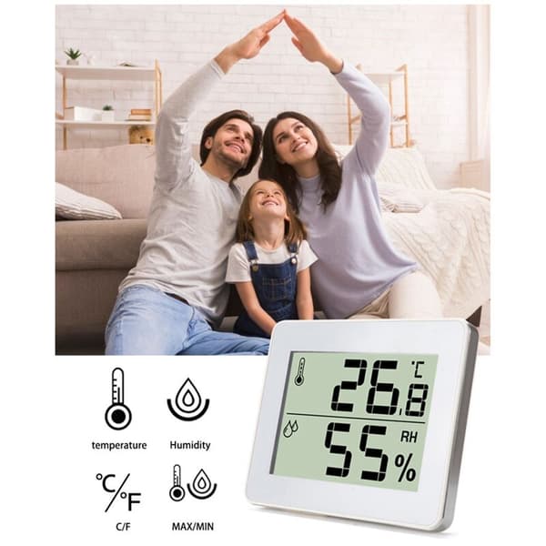 Digitalt hygrometertermometer, innendørs hygrometer, hjemmetemperaturtermometersensor, grønt rom