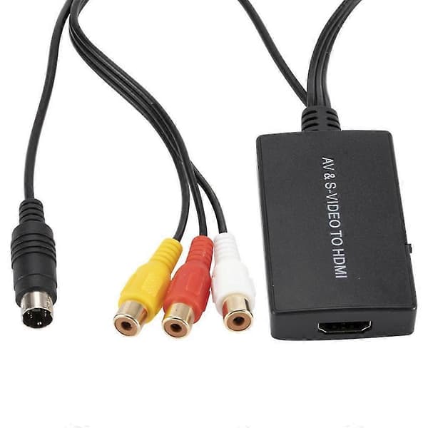 SVideo till HDMI-kompatibel omvandlare AV S-Video omvandlaradapter stöder 1080P