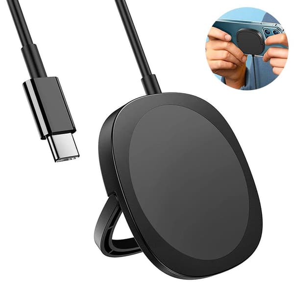 Magnetisk trådløs oplader kompatibel med MagSafe Sort KLB