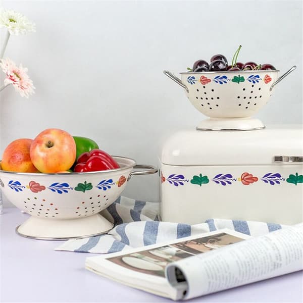 Metallfruktskål for serveringsfat Godterikurv Holder Fruktskål Dreningssil Grønnsakssil Plate B