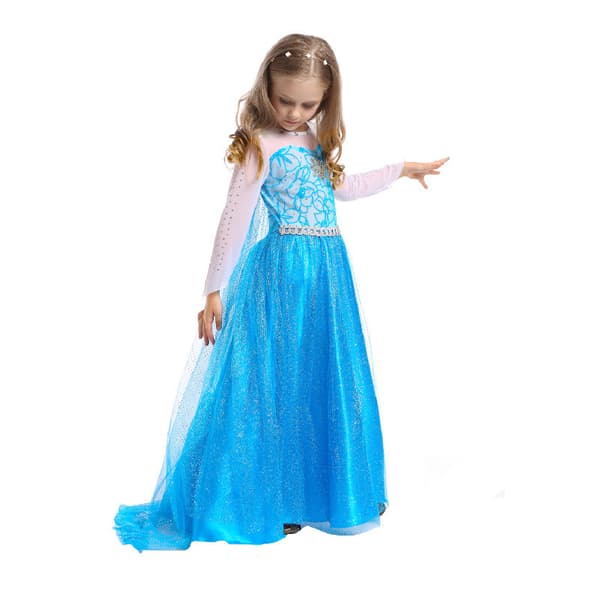Prinsessekjole + hodeplagg/flette/hansker - 110cm