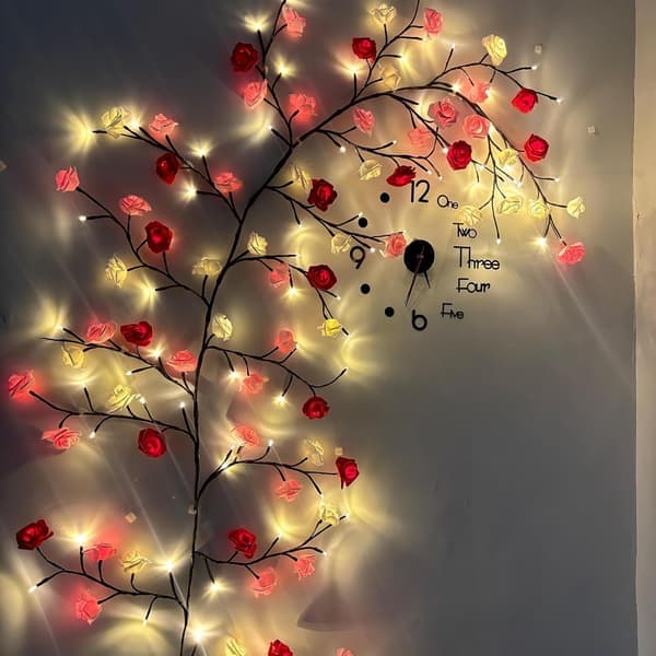 Rose LED Tree Branch Lighting 72 LED 8 Modes Remote Control 157cm Wall Decor String Light [Ho]