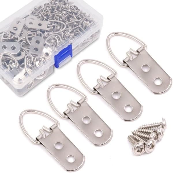 MH-50 Pack Heavy Duty Double D-Ring Hangers with Screws for Hanging